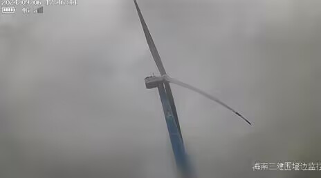 全球最大海上風(fēng)機(jī)MySE18.X-20MW機(jī)組直面“摩羯”。受訪者供圖
